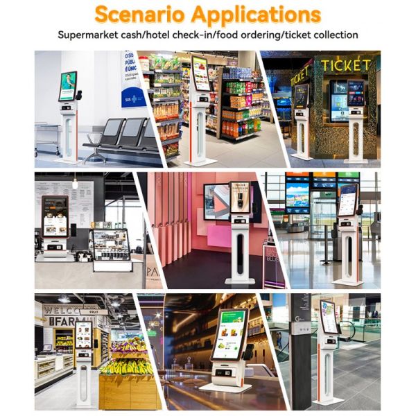 23.6" Vertical Screen Self Checkin Kiosk with 1920x1080 Resolution and Multi-OS Optional Software