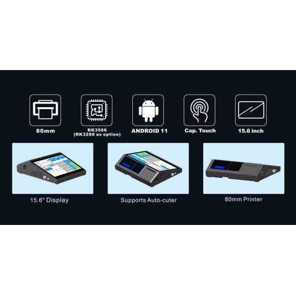 15.6 Inch Android Payment POS Machine For Billing QR Code Scanner