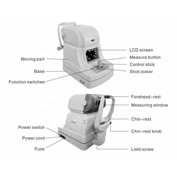 FA6100 Optical Refractometer for Precision Measurements with Keratometer 5.7inch TFT Display Auto/Manual Operation