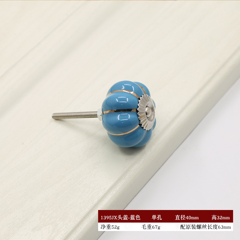 Vintage Pumpkin Ceramic Adjustable Handle Knobs Midcentury Modern Eco-Friendly Colorful Pulls Durable Easy Bedroom Hotel