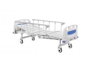 Quality Two Crank Manual Care Bed PP Head Board Central Control Wheel Manual Hospital Bed for sale