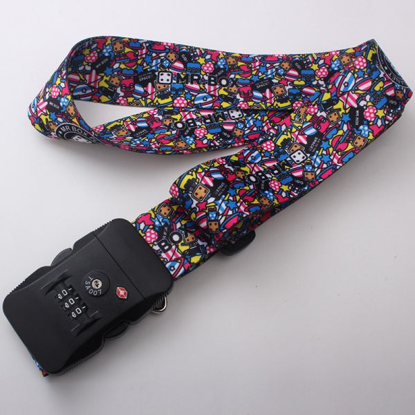 Safety Personalised Luggage Straps Adjustable With Polyester Cotton Material