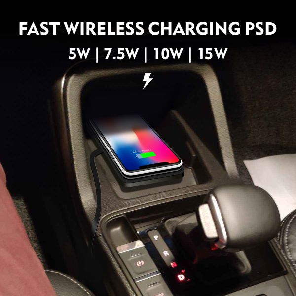 Convenient Car Wireless Charging With Micro USB Cable Black Color 12V 2.5A Input