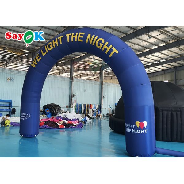 6x0.9x4.5m Blue Semicircle Inflatable Arch With Printed Pattern