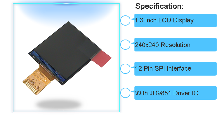 1.3 Inch JD9851 SPI Interface LCD Display Module IPS TFT Screen 240x240