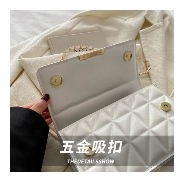 SIMPLE SOLID COLOR SINGLE SHOULDER CROSSBODY BAG CHAIN BAG SPRING/SUMMER NEW SENIOR PERSONALITY INS TEXTURE BAG