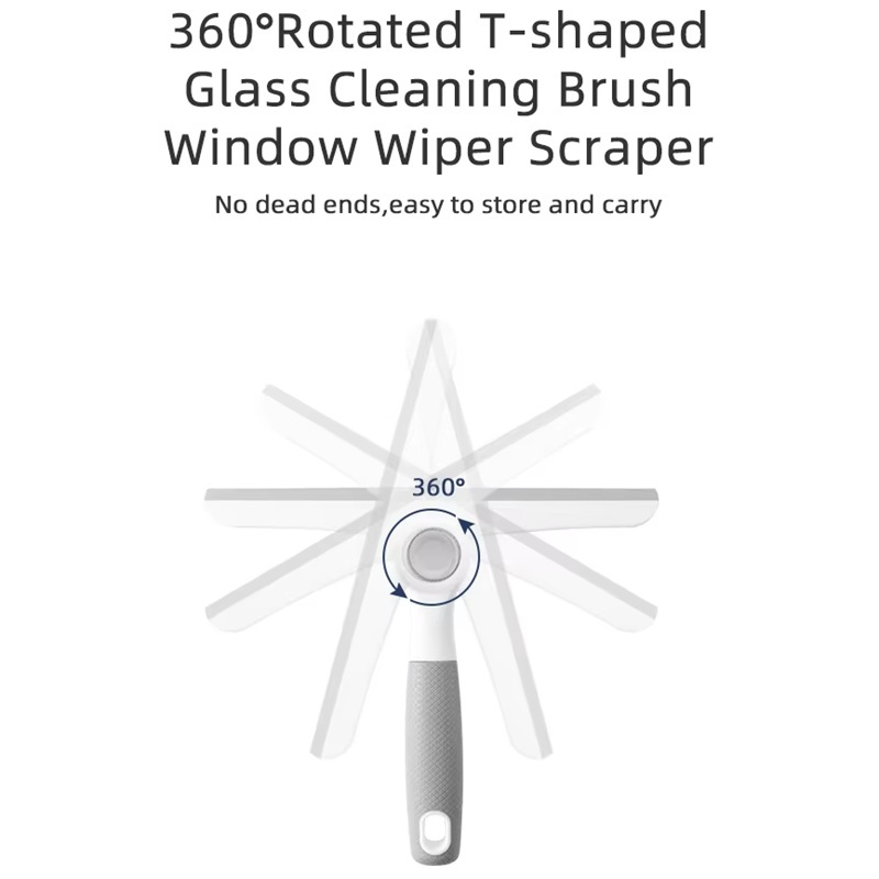 360° Rotating Multi-Purpose Window Squeegee with TPR Silicon Blade