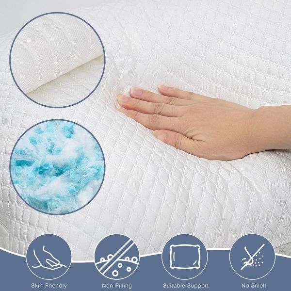 Height Adjustable Memory Foam Pillow with Washable Removable Pillowcase Standard Size