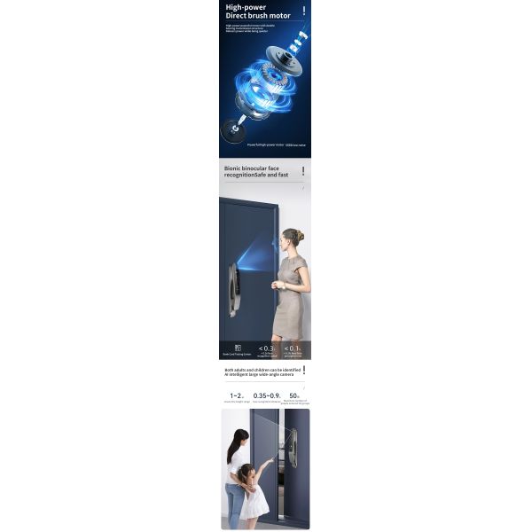 Aviation Aluminum Alloy Face Recognition Smart Door Lock Cloud Data Storage