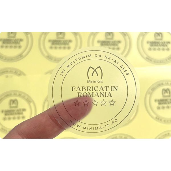 Custom Round Embossed Logo Texture Paper Label Sticker Roll