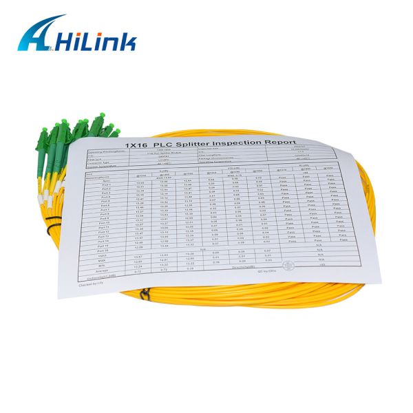 1X16 Single Mode PLC Optical Splitter ABS Box 3mm Cable LC / APC Connectors
