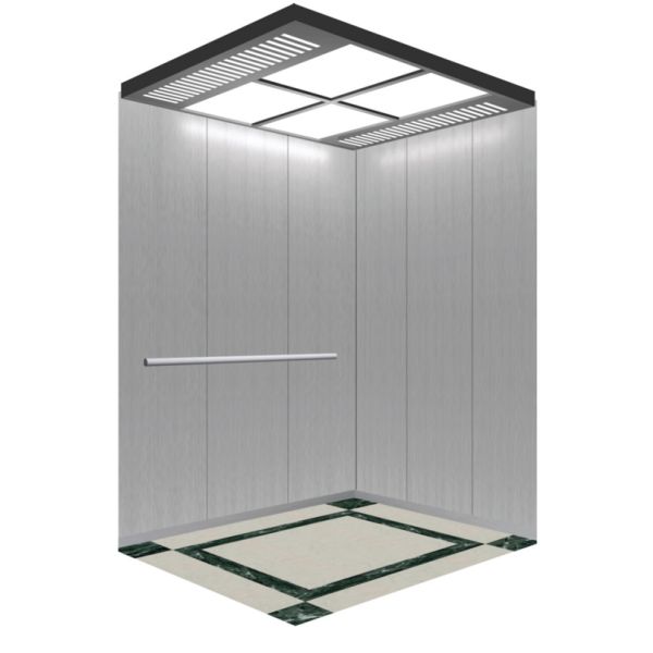 Passenger Elevator Cabin Decoration With Steel Painted LED Lighting