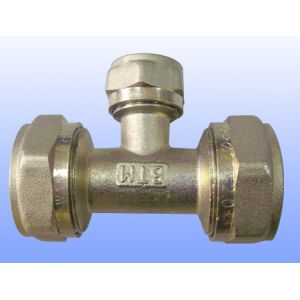 Quality compression brass fitting reduce tee for PEX-AL-PEX for sale