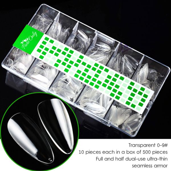 MSDS Certification Included Plastic Artificial Nails Customized Full Cover Nail Tips 100 Pcs French Short C Curve Xl
