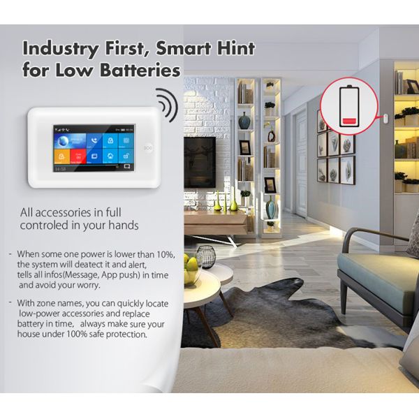 Home DC5V 3G GSM WIFI Touch Screen Wireless Security Alarm System