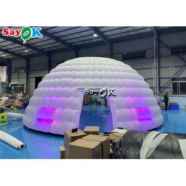 Inflatable Igloo Tent Pure White LED Inflatable Tent Lighting Round Dome For Disco Party Events