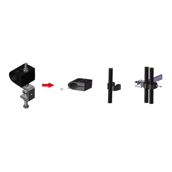 M8 Threaded Hole Feeder Cable Clamp SUS304 PP Rubber For Base Station
