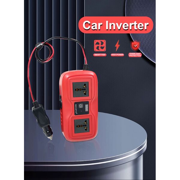 Customized Support SZSSTH Universal Socket Portable 12V 220V 2 AC Outlets 2USB 200W GaN PD Fast Charger Car Power Inverter