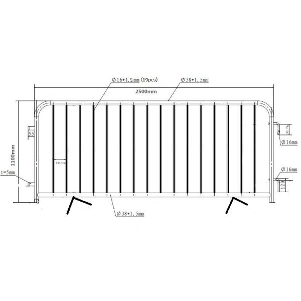 Security galvanized crowd control barriers fence