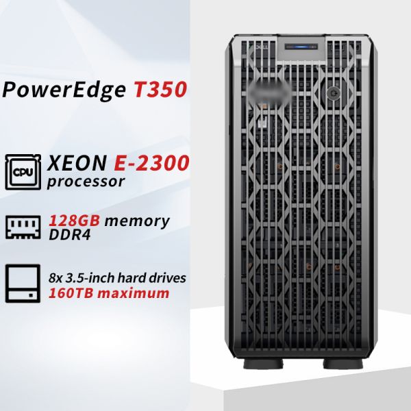 PowerEdge T350 Tower Server with 3.4GHz Processor Main Frequency Excellent Performance