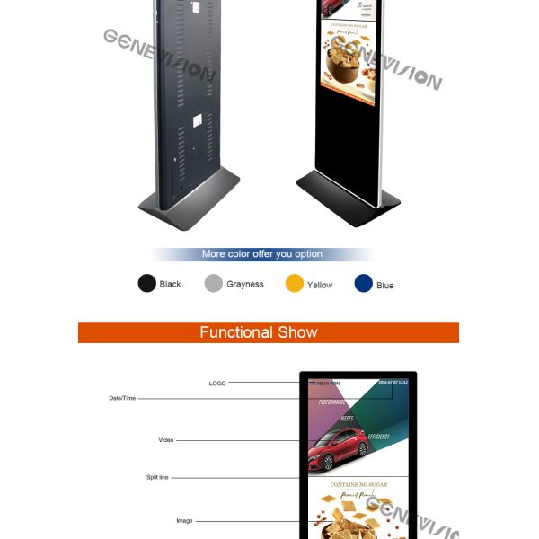 Network Customized Color Stand Alone Digital Signage Screen For Advertisement