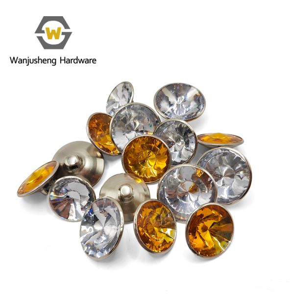 Custom-Sized Transparent Colored Acrylic Round Sofa Tufted Buttons Upholstered Bed Edge-Wrapping Buckles Upholstered Buttons