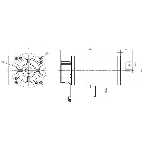 Low Voltage 48V Dc Brushless Servo Motor Customizable 110mm