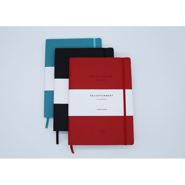 B5 Size Daily Weekly Planner Soft PU Leather Cover Sewn Thread Binding With Belly Band