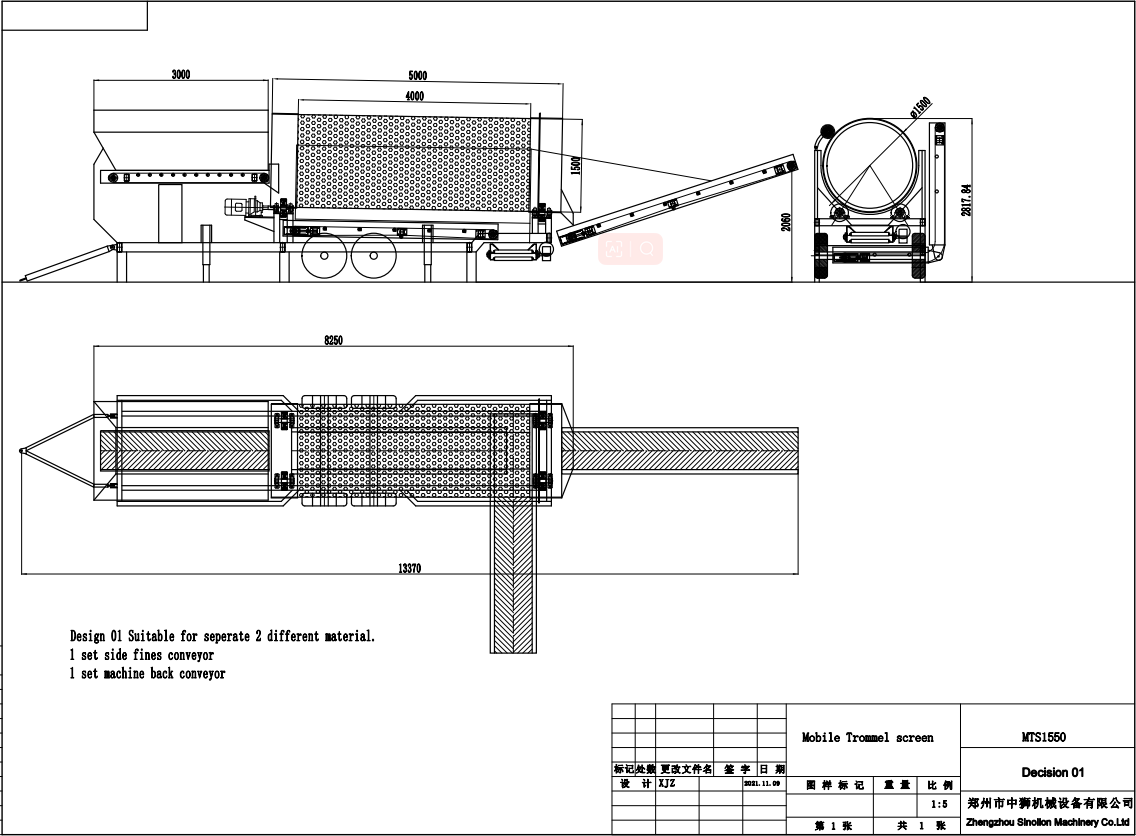 Function Screening Mobile Trommel Screen for Separation of Topsoil Compost Gravel Sand