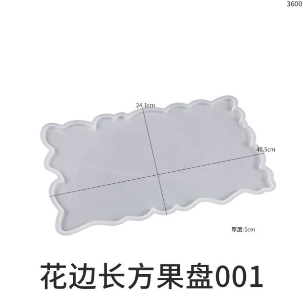 DIY Crystal Dropping Glue Irregular Tray Mold with Irregular Lace, Rectangular Pendulum, Fruit Tray, Gypsum Silicone Mold