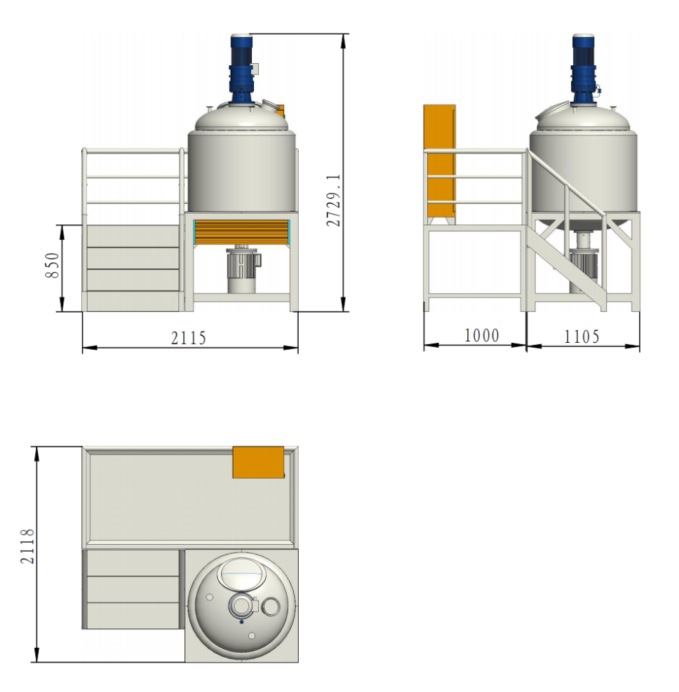 500L Cosmetics Vacuum Homogenizing Emulsifying Tank with Circulation System