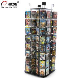 Quality Rotating Book Display Stand Metal Wire Pockets CD Flooring Display Stand for sale