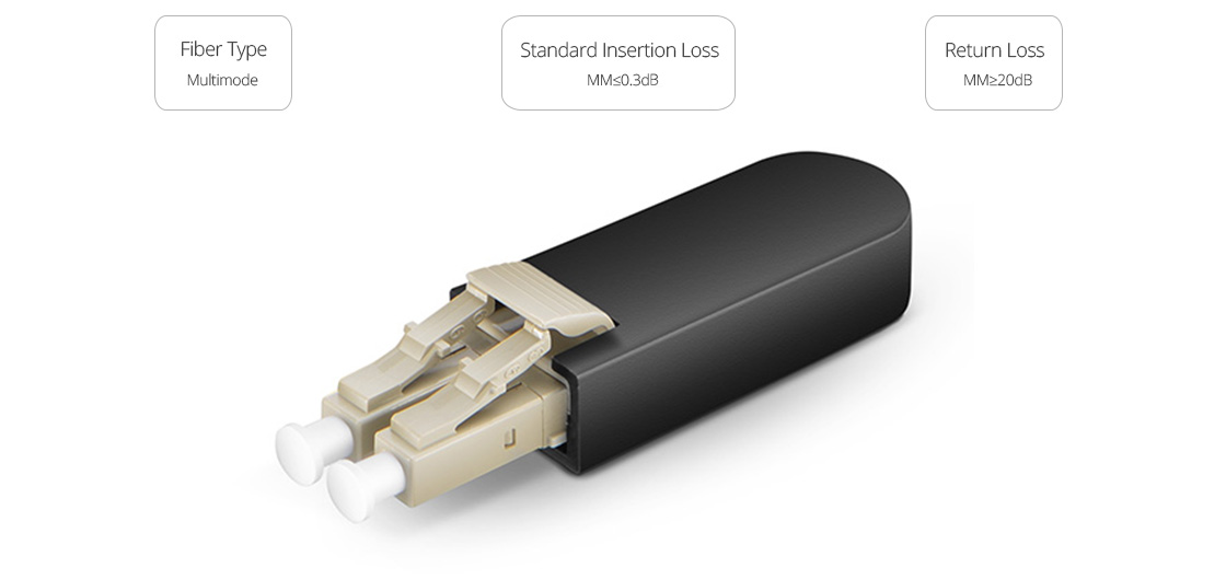 LC - LC MM Fiber Optic Loopback OM1 62.5 / 125 , OM2 50 / 125 With Black Plastic Shell
