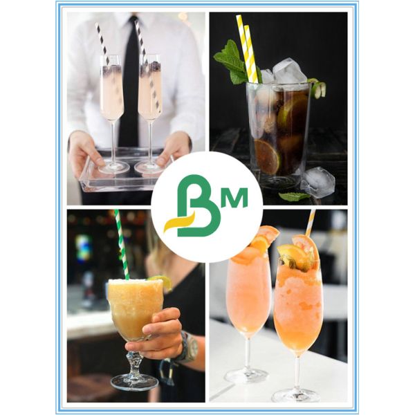 Striped Straw Paper 100% Compostable Disposable 60gsm Striped Straw Paper For Bars
