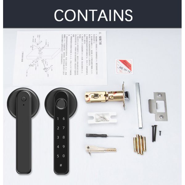 Simple Design Fingerprint Smart Lock Keyless Tuya App Lock For Home Security