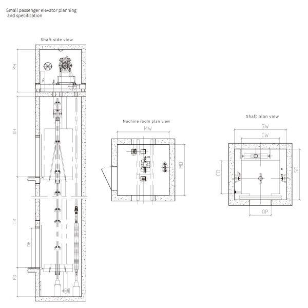 1600kg Passenger Elevator Lift / Various Load And Faster Speed