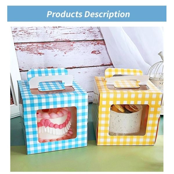 Double Corrugated Paper Cup with Display Window and Customizable Size Bread Cake Box