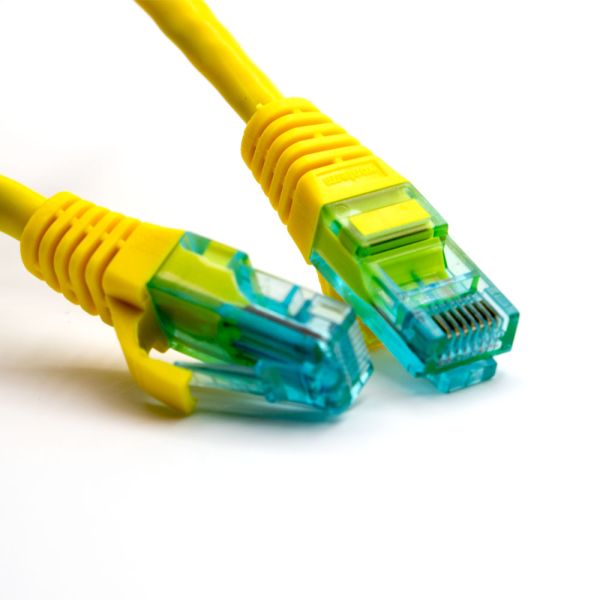 Switch Router Modem 2m Yellow Lan Cable / Network Patch Cable For Departments