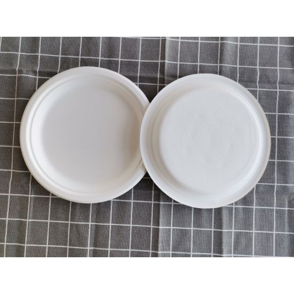 15g 9 Inch Round Sugarcane Bagasse Disposable Tableware