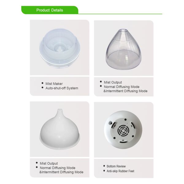 Room Cool Mist Electric Perfume Diffuser Ultrasonic PP Material