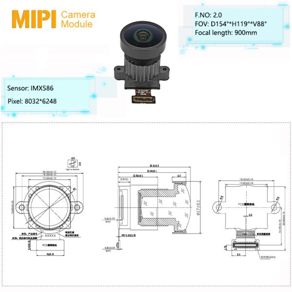 50MP F2.0 Fixed Focus 1/2 Inch Sony IMX586 CMOS Sensor Camera Module