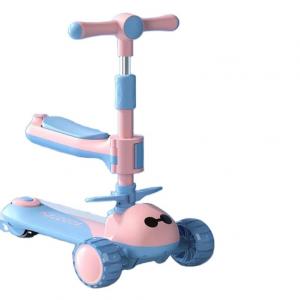 Quality 3 Wheel Ride On Folding Big Wheel Scooter Car for Kids Yellow Pink Blue Gender-Neutral for sale