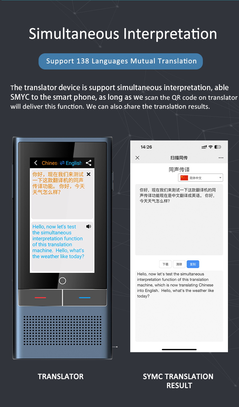 Multi Languages Offline Language Translator Device Two Way Voice Translation For Study Travel