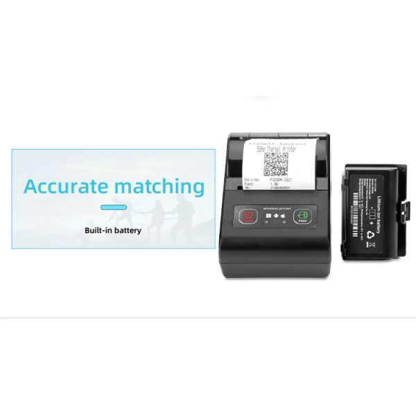 Android Compatible 58mm Wireless Thermal Printer with 2000mAh Rechargeable Battery