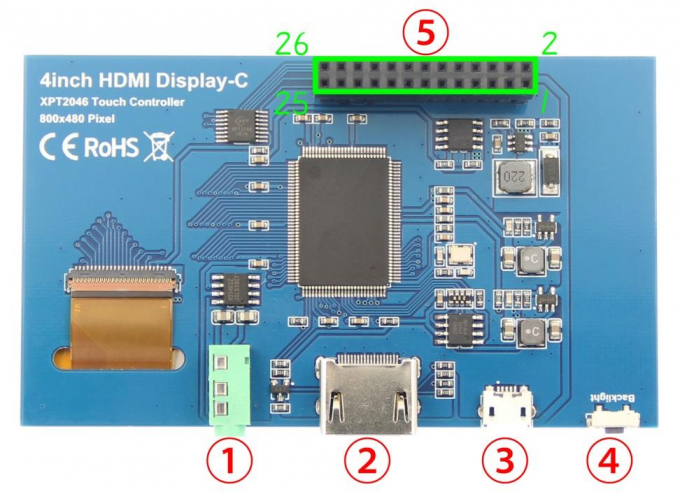 800*480 Raspberry Pi Zero Touch Screen HDMI Port RTP Touch Panel 4 Inch