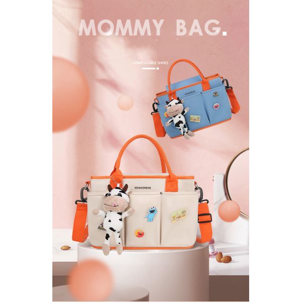 Multifunctional Diaper Bag for Mom or Dad Solid Pattern Type and Customized Color