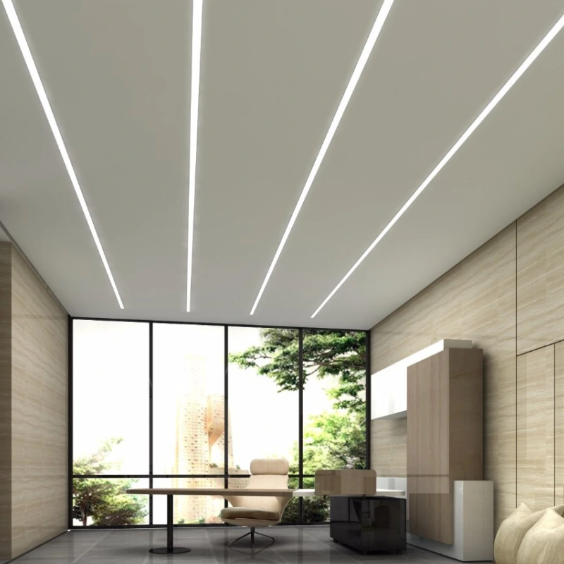Close-up view of LED aluminum profile construction
