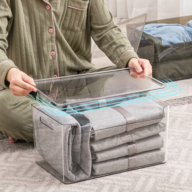 Transparent Plastic Rectangular Desktop Organizer Storage Box for Toiletries Sundry Stationery Documents Snacks Kitchen