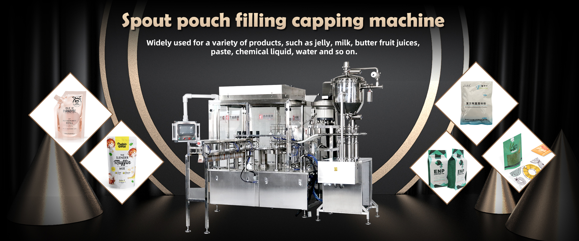Automatic Juice Liquid Spout Pouch Filling Machines