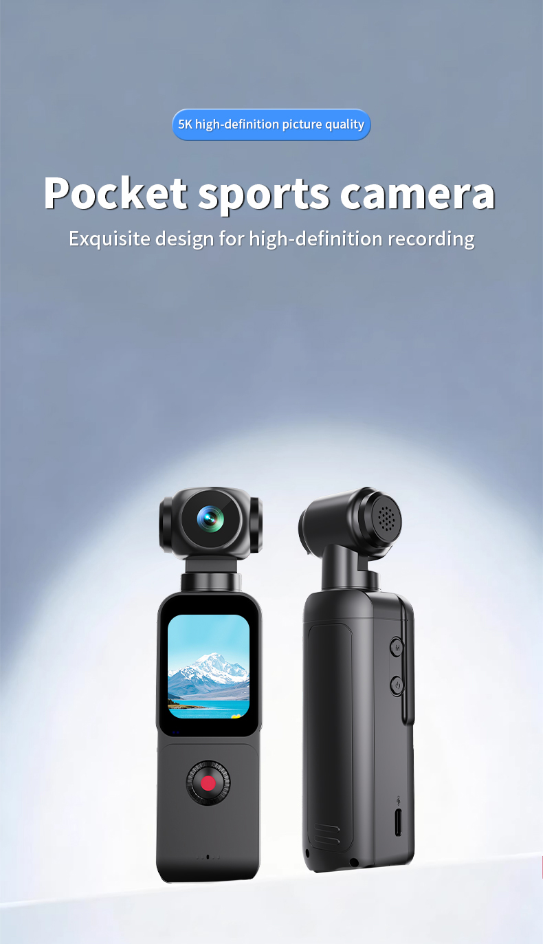 Super Popular 5k Touch Handheld Gimbal Action Camera Lightweight Camera Multiple Shooting Modes Wifi Supported